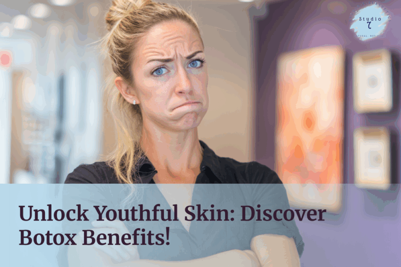 Woman with expressive face, promoting Botox benefits.